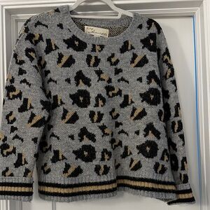 Vintage Havana Gray and Black Animal Print Sweater